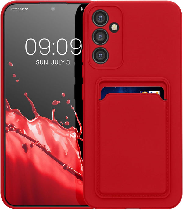 KW Samsung Galaxy A34 5G Θήκη Σιλικόνης TPU με Υποδοχή για Κάρτα - Red