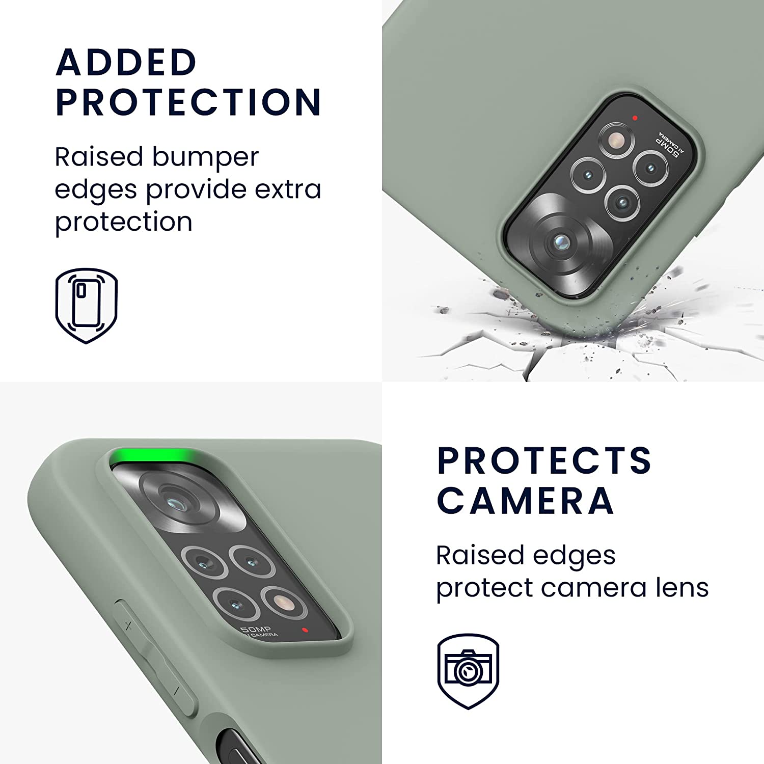 KW Xiaomi Redmi Note 11 / Redmi Note 11S Θήκη Σιλικόνης TPU - Grey Green - 57368.172