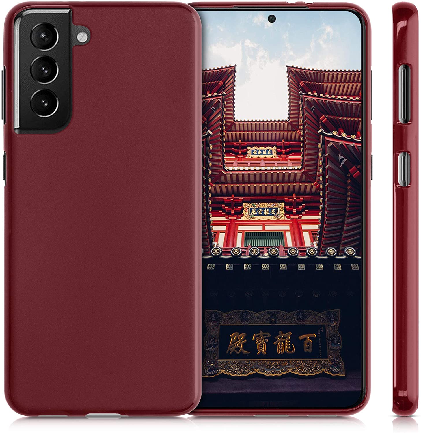 KW Samsung Galaxy S21 Θήκη Σιλικόνης TPU - Rhubarb Red - 54055.209