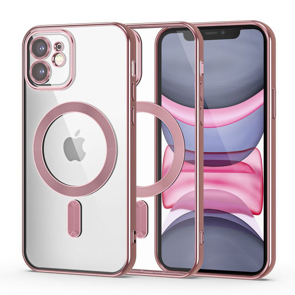 Tech-Protect iPhone 11 Magshine Θήκη Σιλικόνης TPU με Magsafe - Διάφανη / Rose Gold