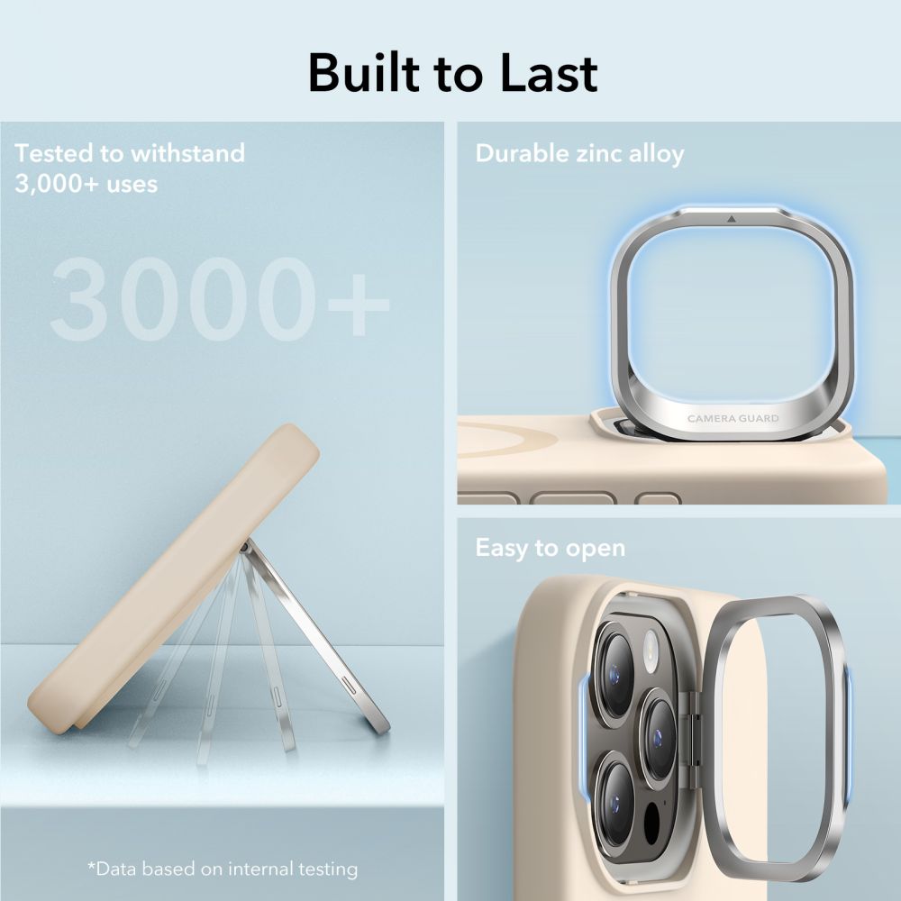 ESR iPhone 15 Pro Max Cloud Kickstand Halolock MagSafe Σκληρή Θήκη με Πλαίσιο Σιλικόνης και Stand - Beige