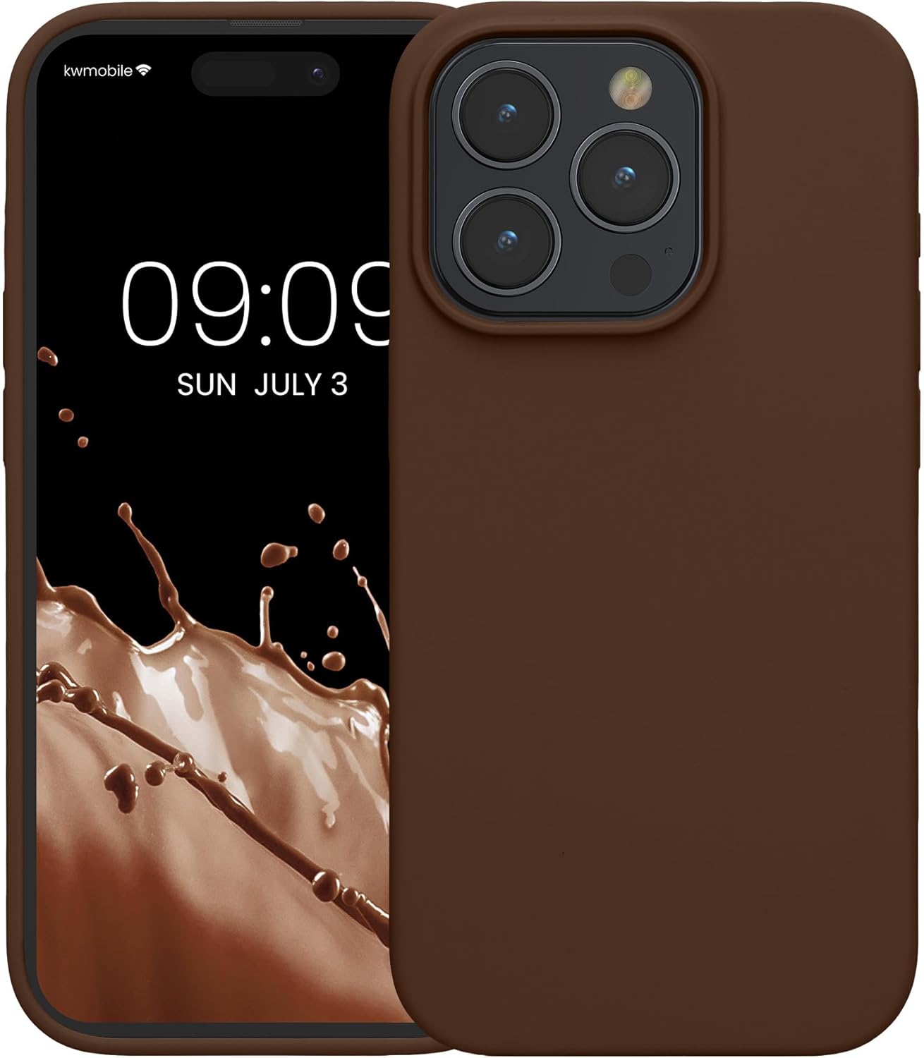 KW iPhone 15 Pro Max Θήκη Σιλικόνης Rubberized TPU - Chocolate