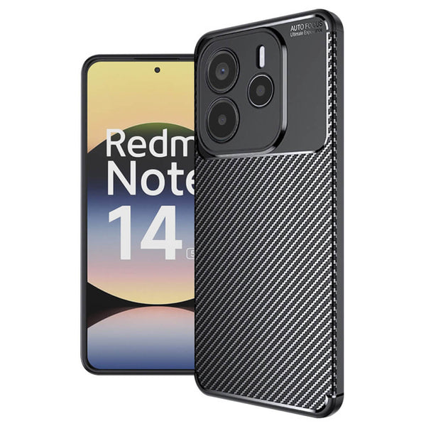 Techsuit Xiaomi Redmi Note 14 5G - CarbonFiber - Θήκη Σιλικόνης - Black