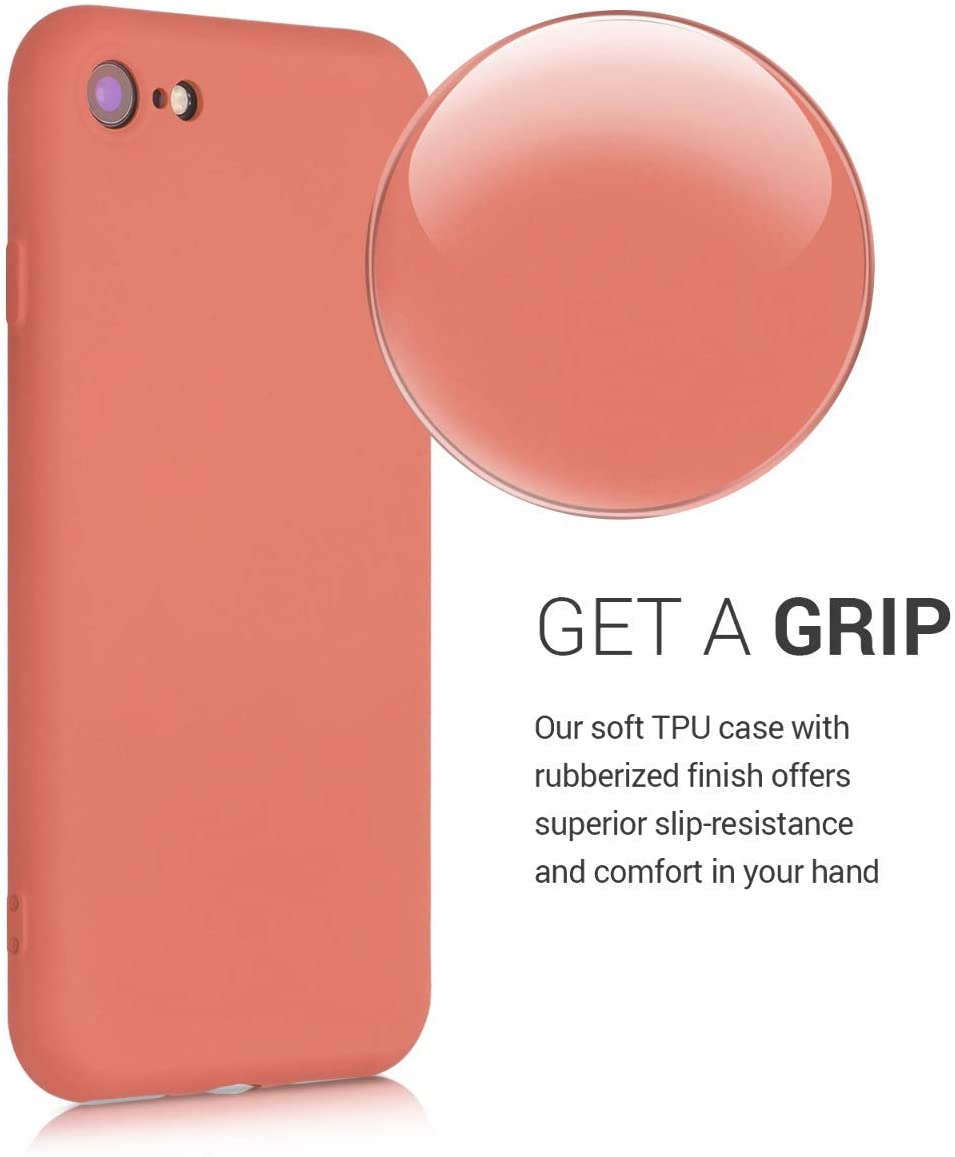 KW iPhone SE 2022 / SE 2020 / 7 / 8 Θήκη Σιλικόνης Rubberized TPU - Neon Coral - 49979.103