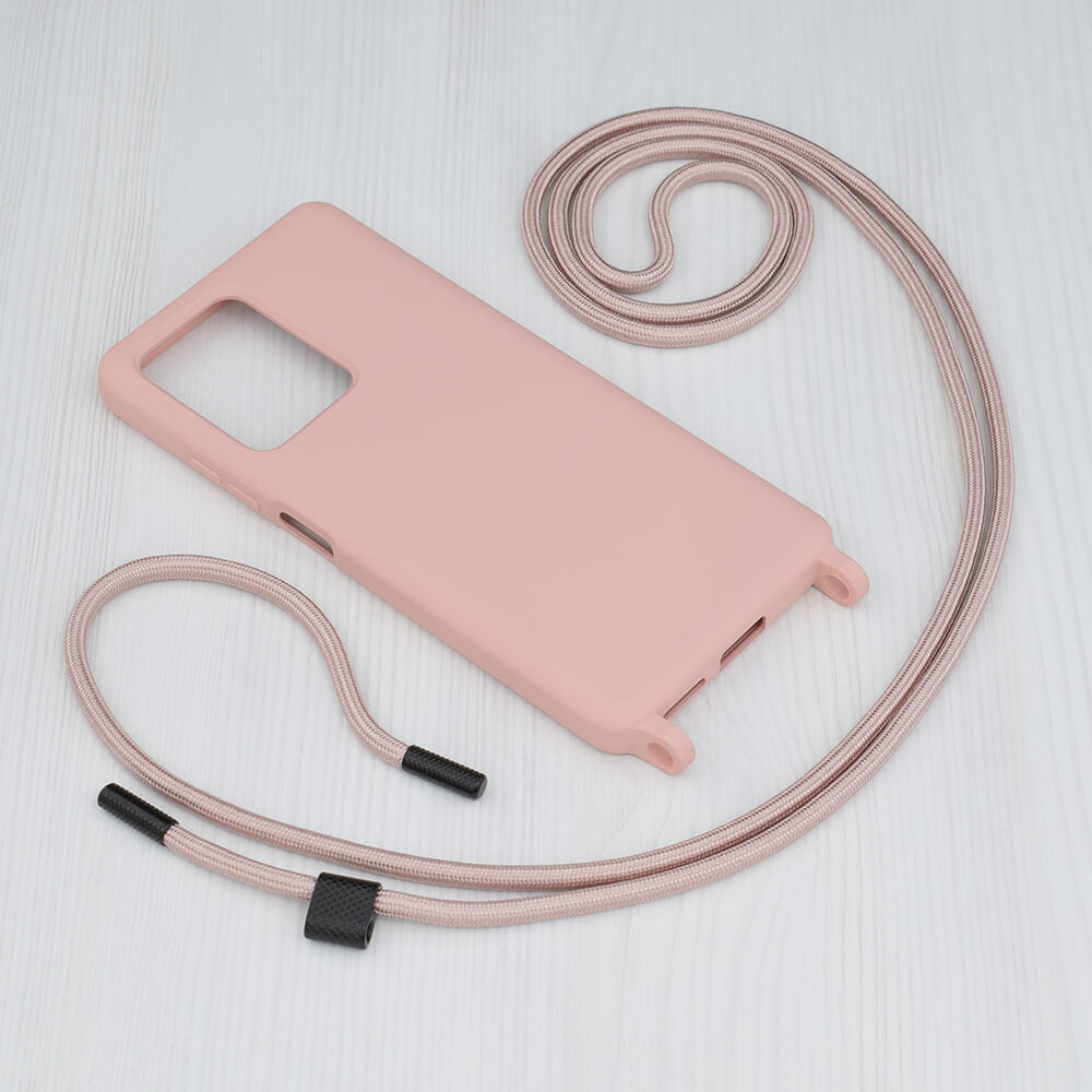Techsuit Xiaomi Redmi Note 12 Pro+ Crossbody Lanyard Θήκη Σιλικόνης TPU με Λουράκι - Pink