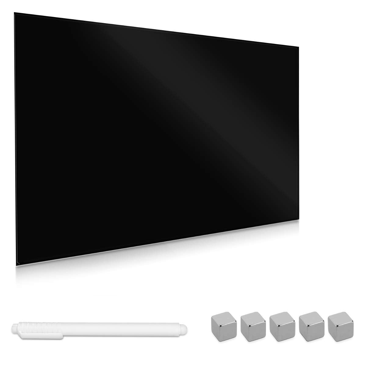 Navaris Μαγνητικός Γυάλινος Πίνακας - 60 x 40cm - Black - 49647.01