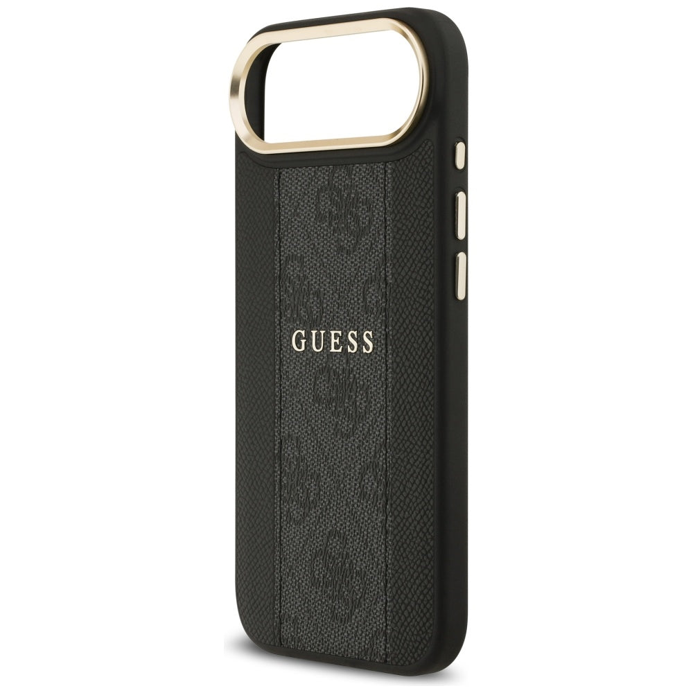 Guess iPhone Air - 4G Stripe MagSafe - Θήκη με Επένδυση Συνθετικού Δέρματος - Black - GUHMP17MPG4SEMCK