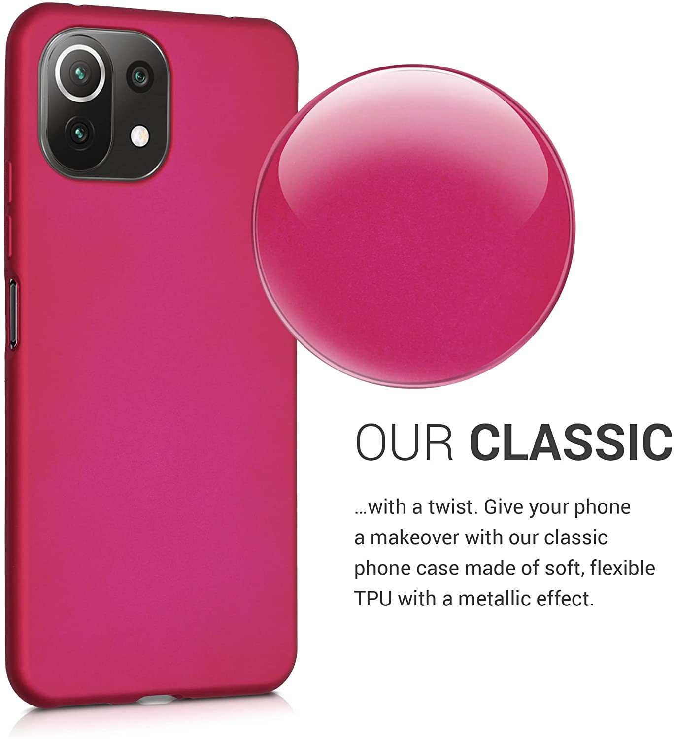 KW Xiaomi Mi 11 Lite / Mi 11 Lite 5G Θήκη Σιλικόνης TPU - Metallic Pink - 54727.65