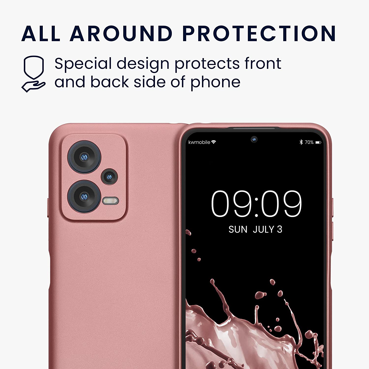 KW Xiaomi Redmi Note 12 5G / Poco X5 5G Θήκη Σιλικόνης TPU - Metallic Rose Gold - 60888.31