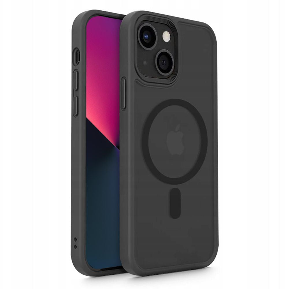 Tech-Protect iPhone 13 MagMat Matte Σκληρή Θήκη με Πλαίσιο Σιλικόνης και MagSafe - Black / Ημιδιάφανη