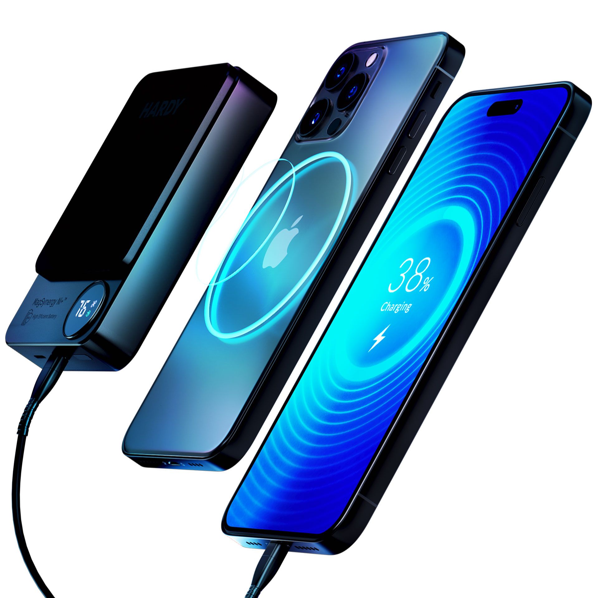 3MK MagSynergy Ni+ MagSafe PowerBank 10000mAh με καλώδιο Type-C to Type-C - Black