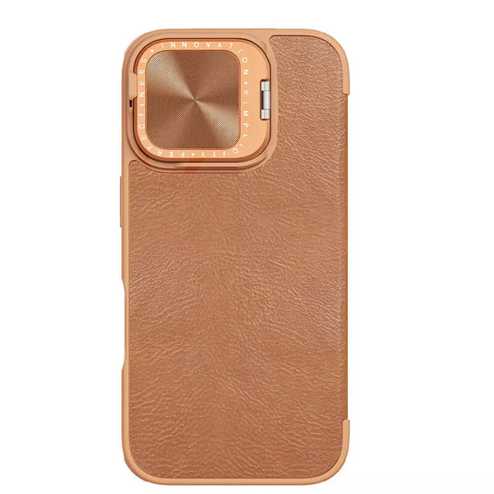 Nillkin iPhone 16 Qin Prop Leather Θήκη Βιβλίο με Κάλυμμα για την Κάμερα - Brown
