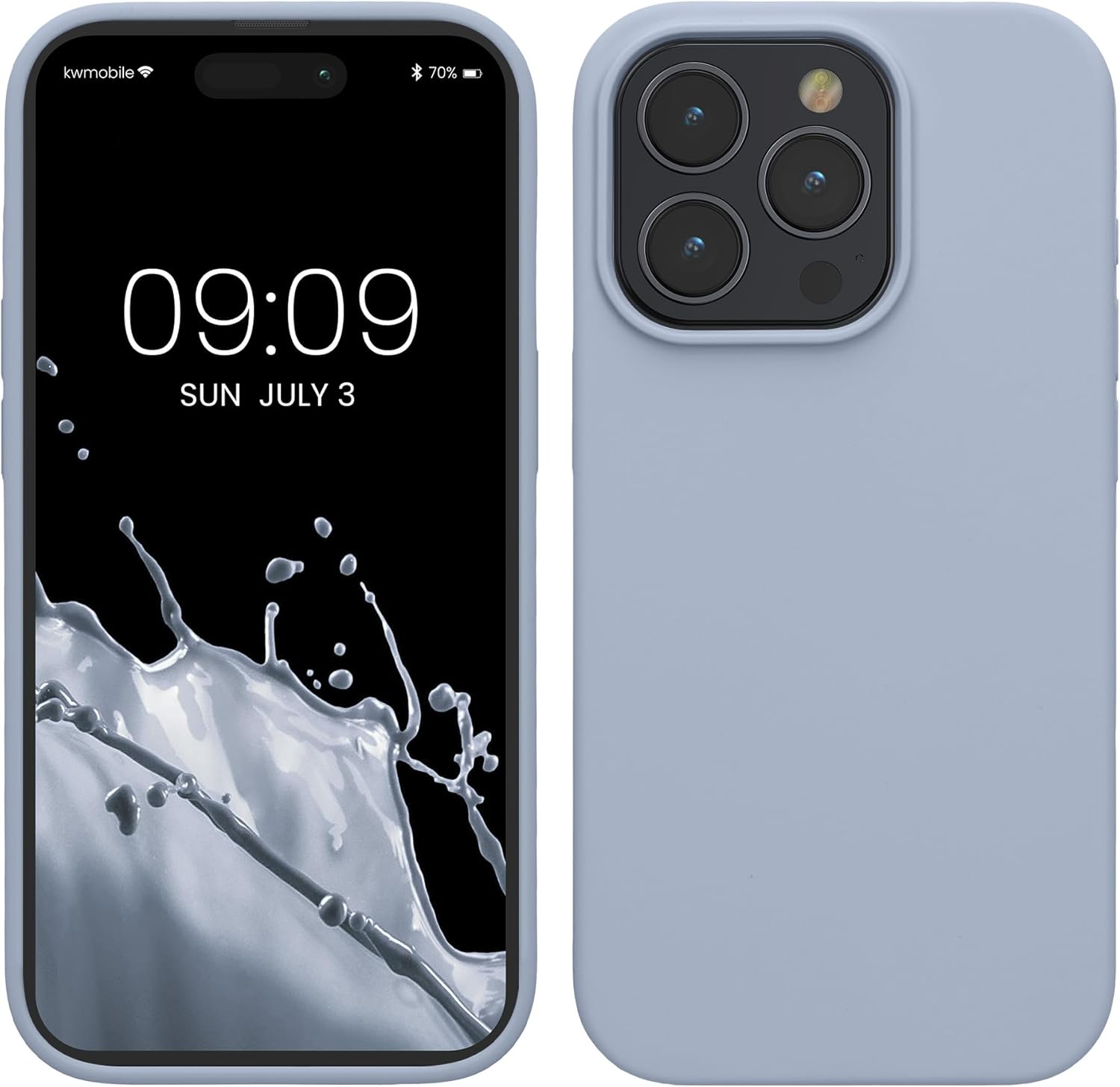 KW iPhone 15 Pro Max Θήκη Σιλικόνης Rubberized TPU - Light Blue Matte