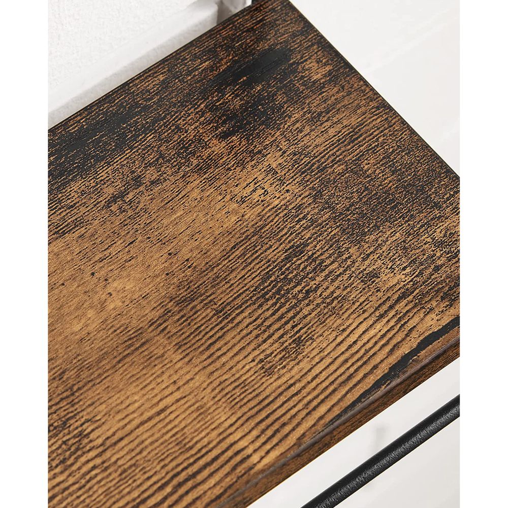 Vasagle Σετ με 3 Επιτοίχια Ράφια σε Βιομηχανικό Σχεδιασμό - Vintage Brown / Black - LWS440B01