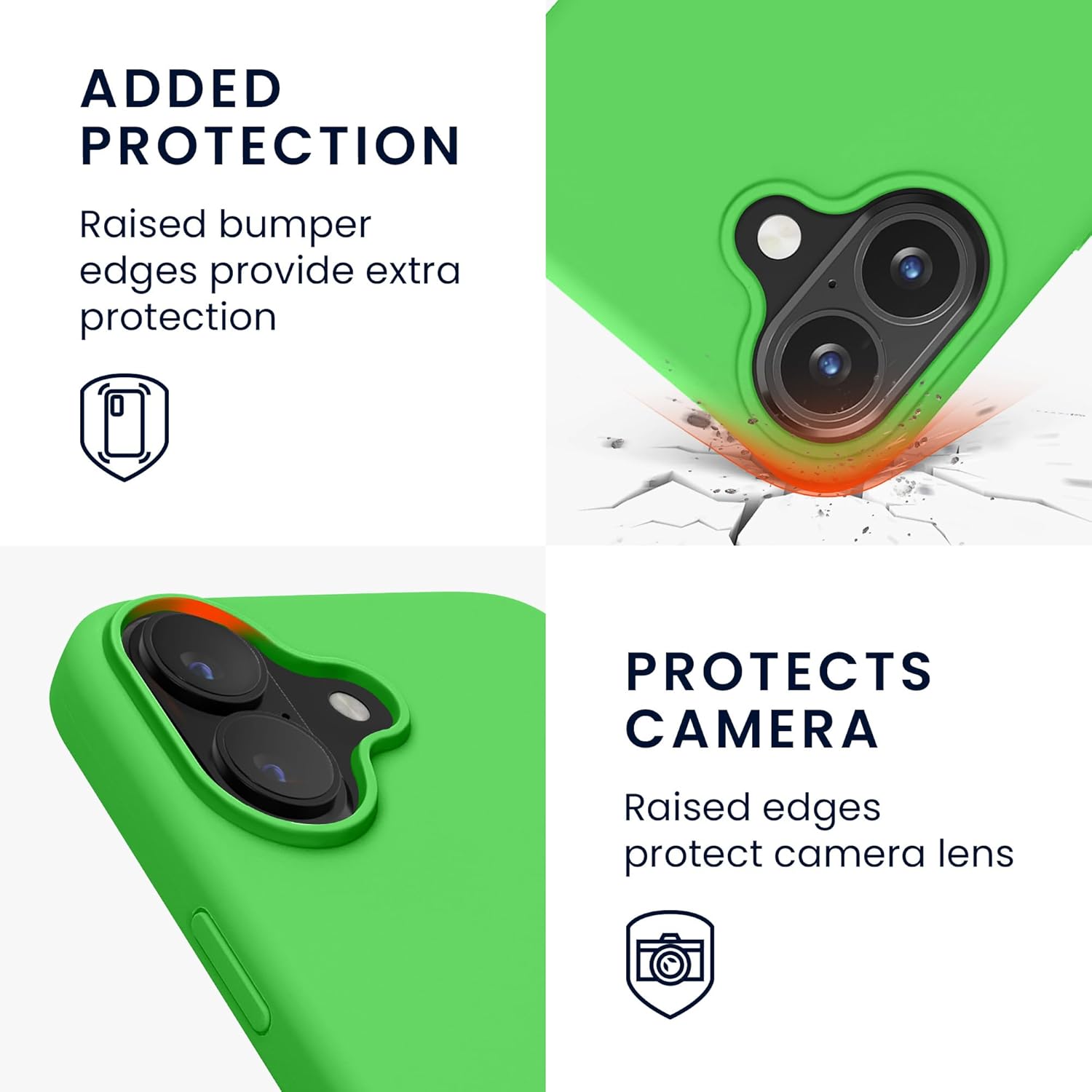 KW iPhone 16 Θήκη Σιλικόνης Rubberized TPU - Lime Green