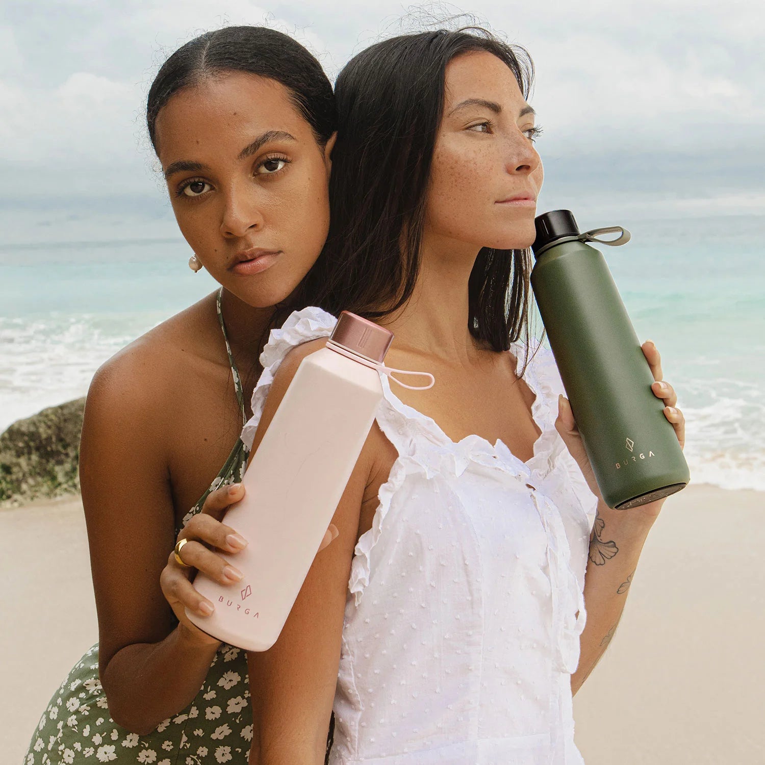 Burga Khaki Μπουκάλι Θερμός από Ανοξείδωτο Ατσάλι - 500ml - Forest Green