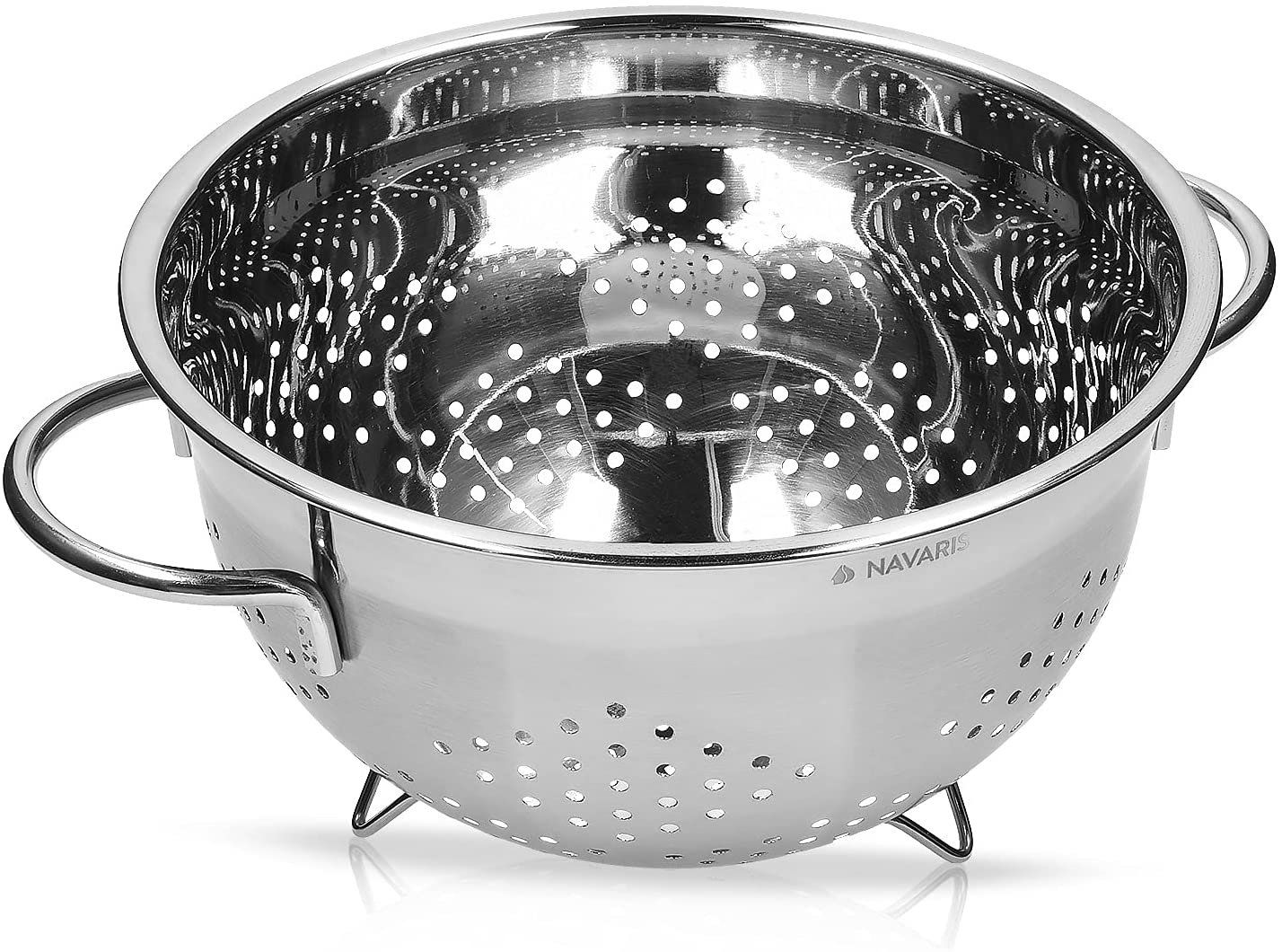 Navaris Μεταλλικό Σουρωτήρι με Λαβές από Ανοξείδωτο Ατσάλι - Silver - 48522.01