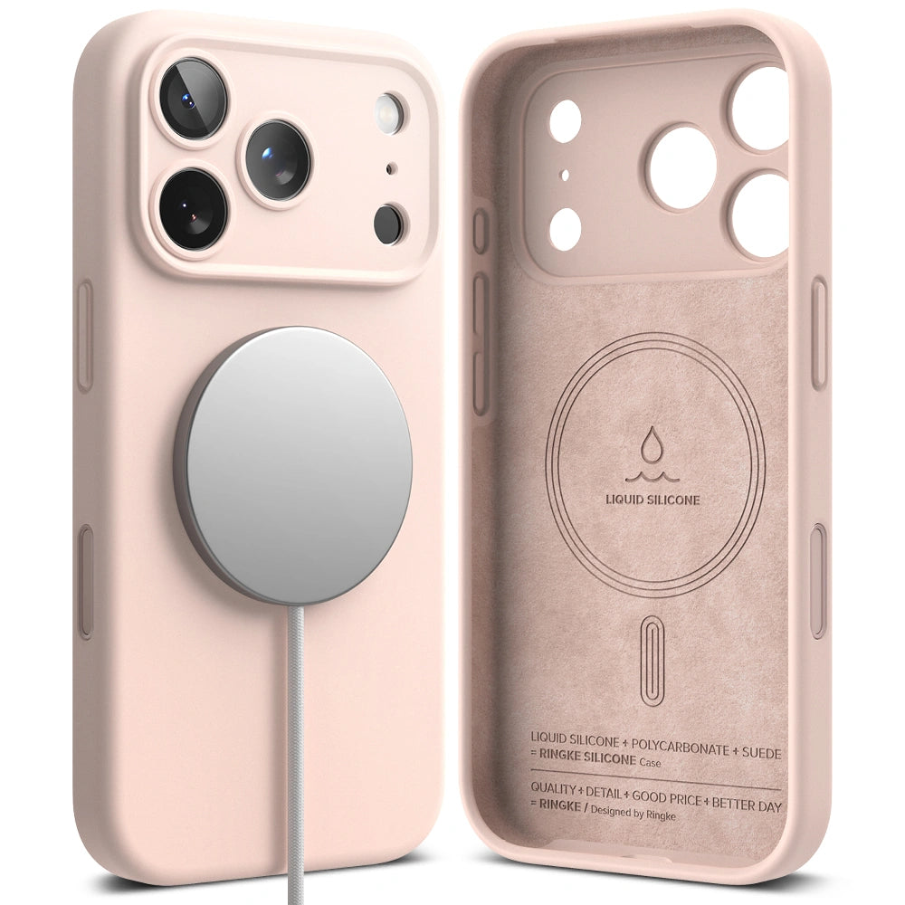 Ringke iPhone 17 Pro - Silicone Magnetic MagSafe - Θήκη Σιλικόνης με MagSafe - Pink Sand