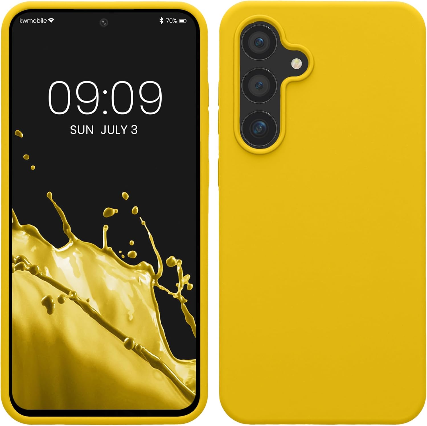 KW Samsung Galaxy S24 FE Θήκη Σιλικόνης Rubberized TPU - Bright Yellow