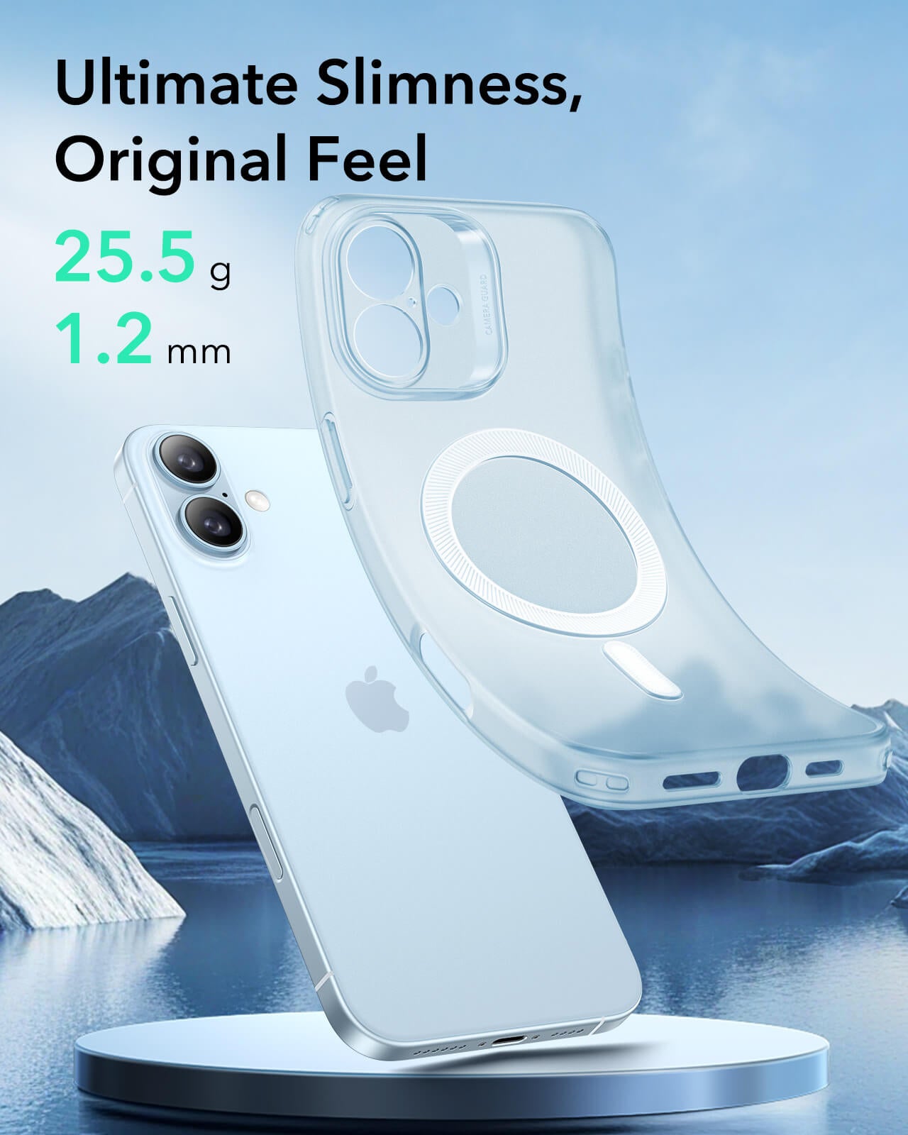 ESR iPhone 16 Zero HaloLock Λεπτή Θήκη Σιλικόνης με MagSafe - Frosted Blue