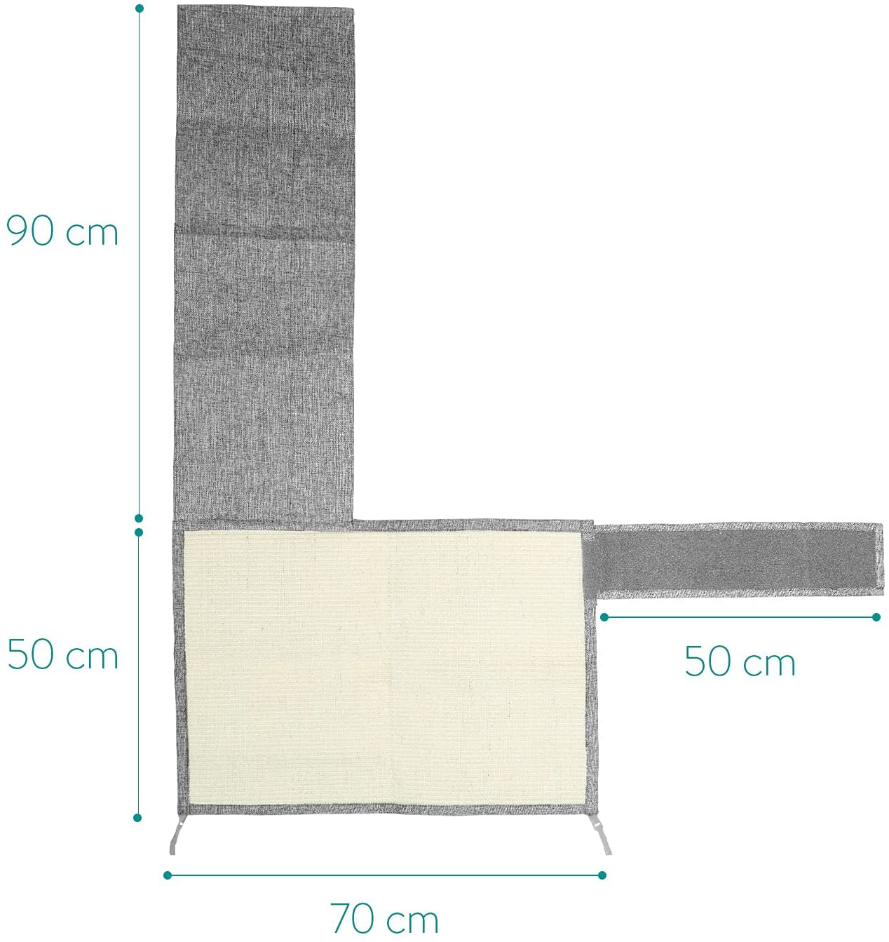 Navaris Scratch Carpet for Side of Sofa Προστατευτικό Καναπέ από Γρατζουνιές Γάτας - Δεξιά Πλευρά - 50 x 70 cm - Light Grey - 47363.19.25