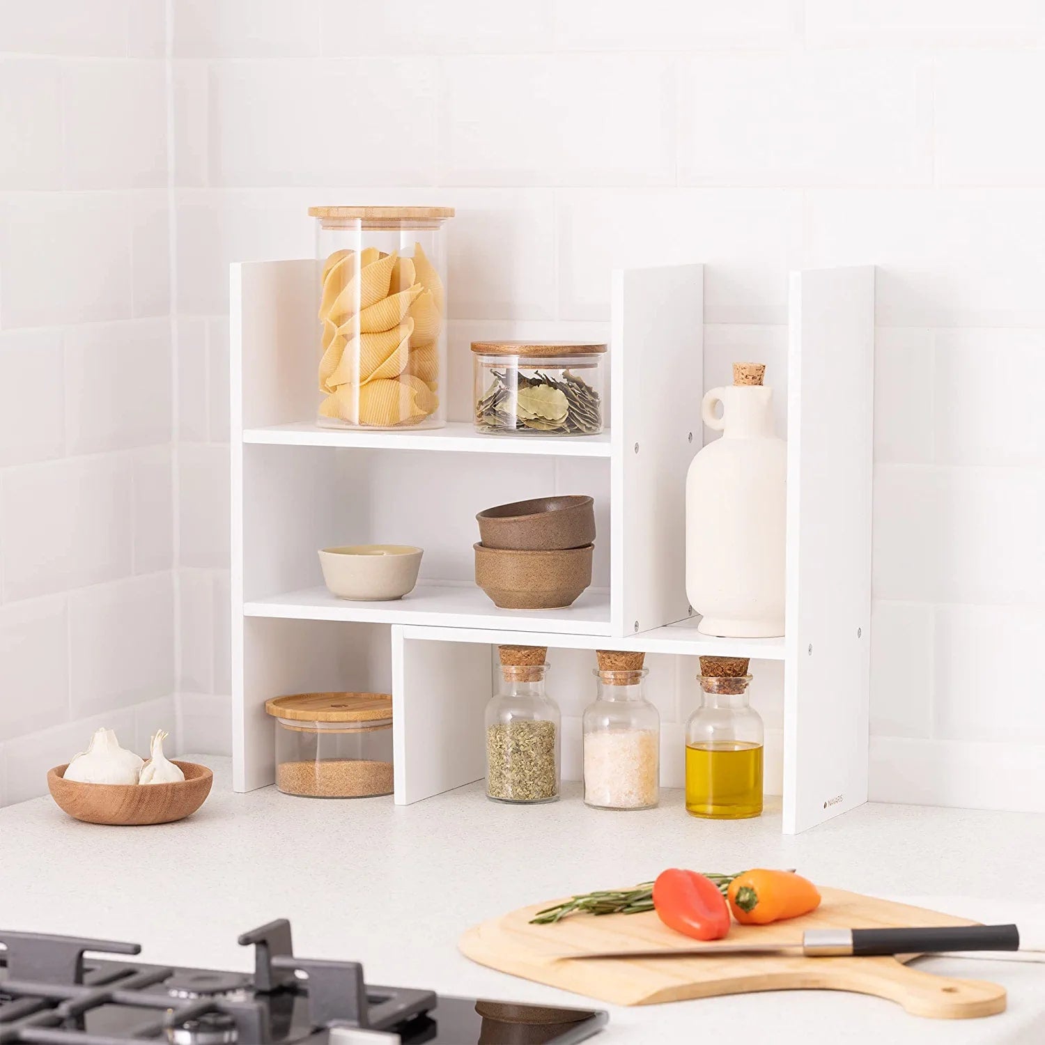 Navaris Βάση Οργάνωσης Γραφείου από Μπαμπού - White - 54165.02