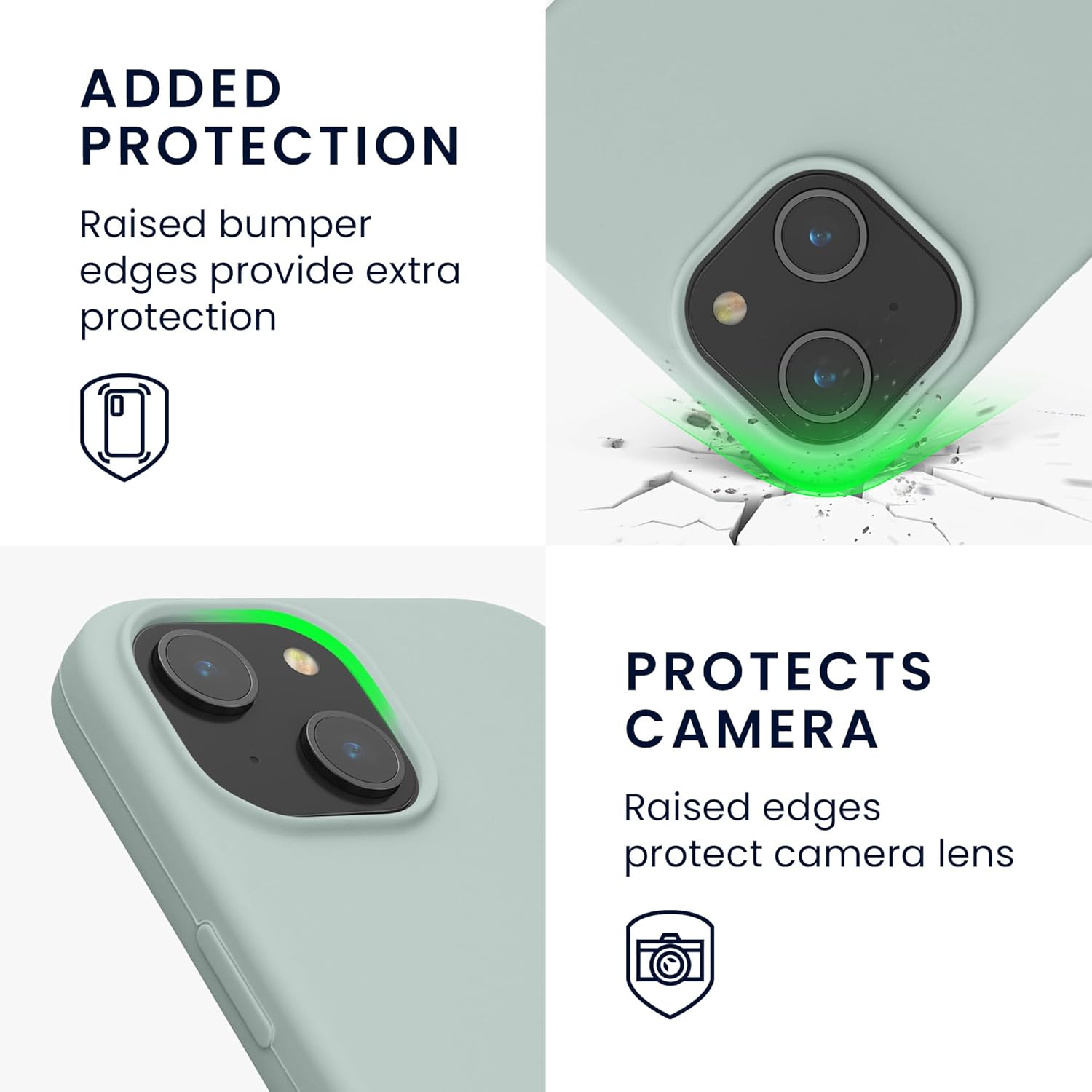 KW iPhone 15 Θήκη Σιλικόνης Rubberized TPU - Cool Mint