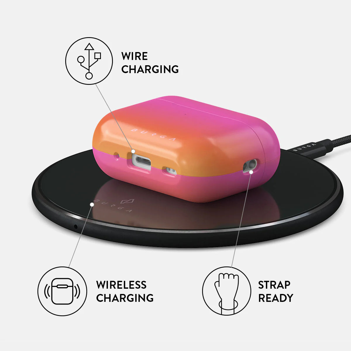 Burga AirPods Pro 2 Σκληρή Θήκη - Sunset Club