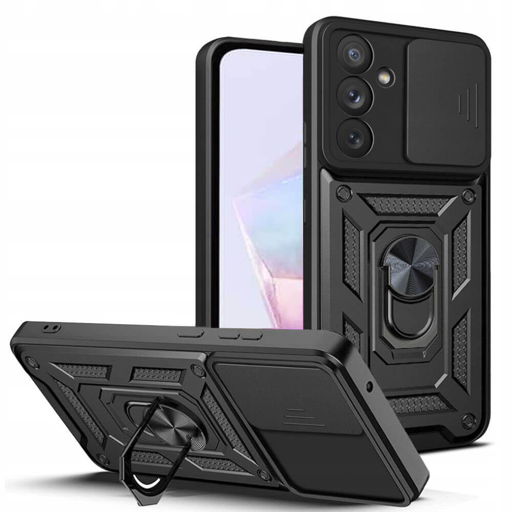 Techsuit Samsung Galaxy A36 5G - CamShield - Σκληρή Θήκη με Προστασία Καμερών και Δαχτυλίδι Συγκράτησης - Black