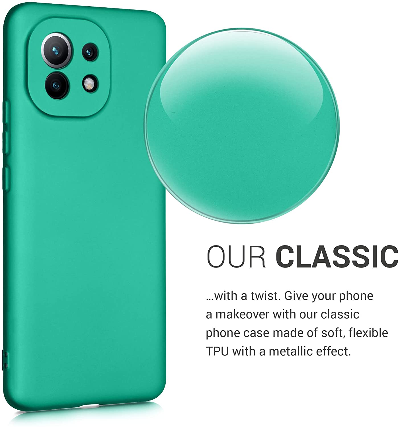 KW Xiaomi Mi 11 Θήκη Σιλικόνης TPU - Metallic Turquoise - 54189.128