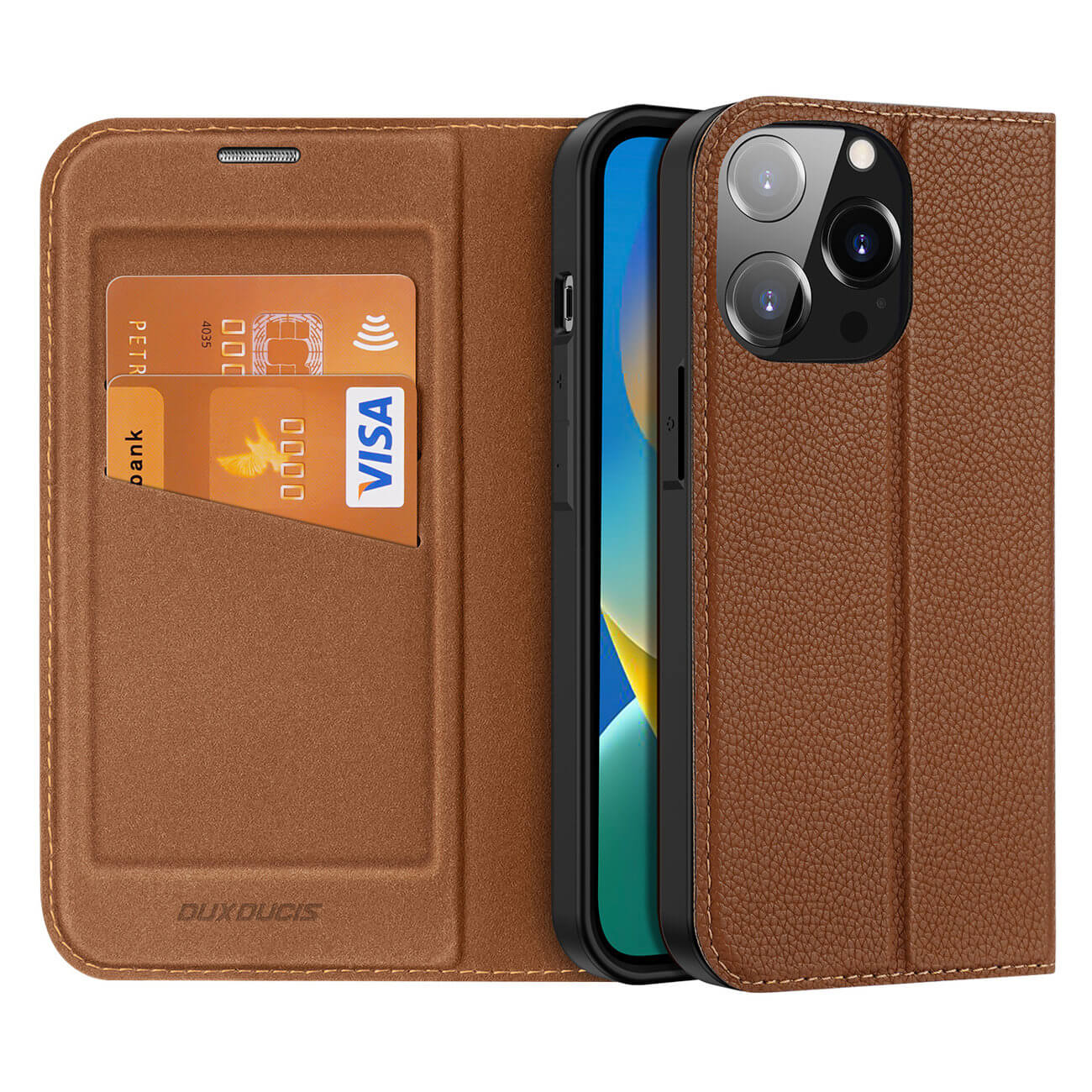 Dux Ducis iPhone 14 Pro Skin X2 Flip Stand Case Θήκη Βιβλίο - Brown