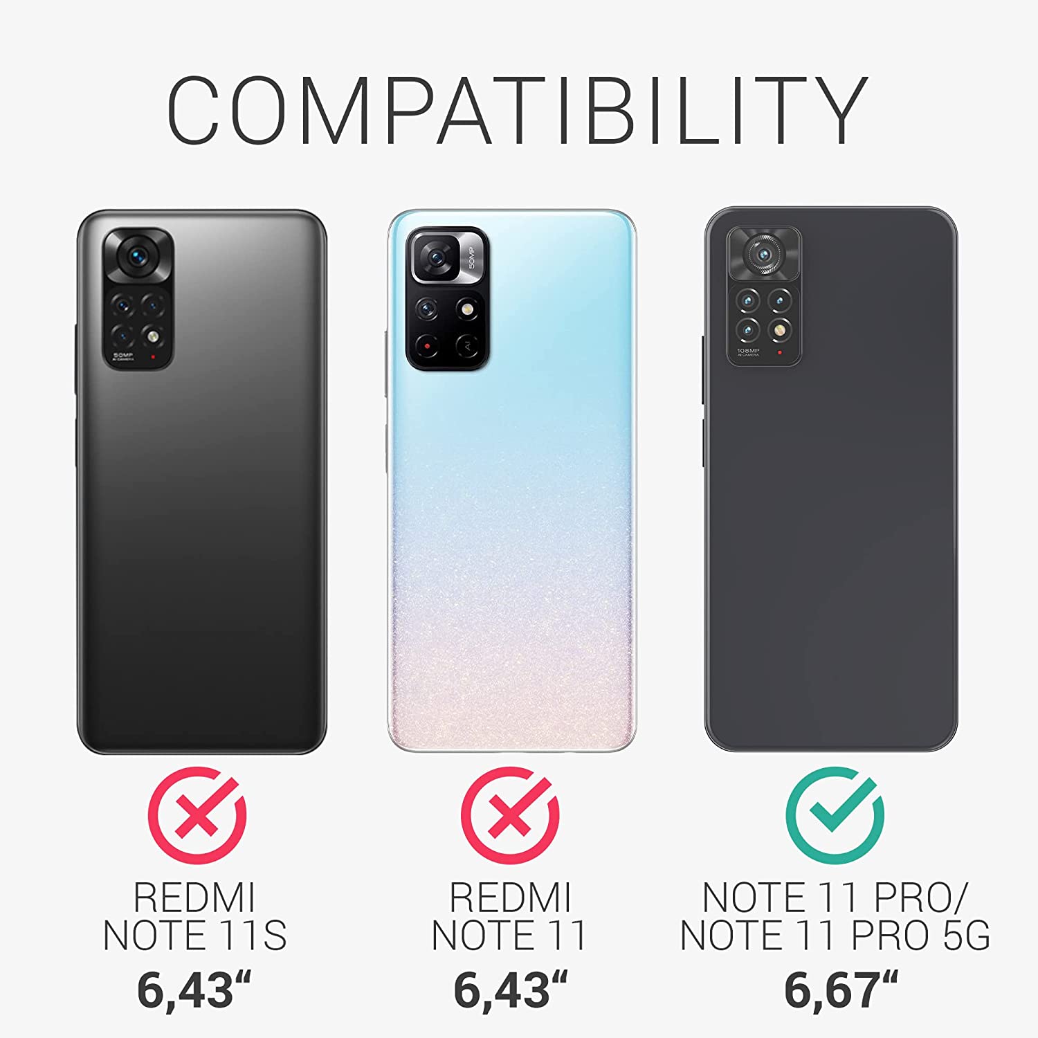 KW Xiaomi Redmi Note 11 Pro / Note 11 Pro 5G Σκληρή Θήκη με Πλαίσιο Σιλικόνης - Design Fairy Glitter - Διάφανη - Silver - 57379.02