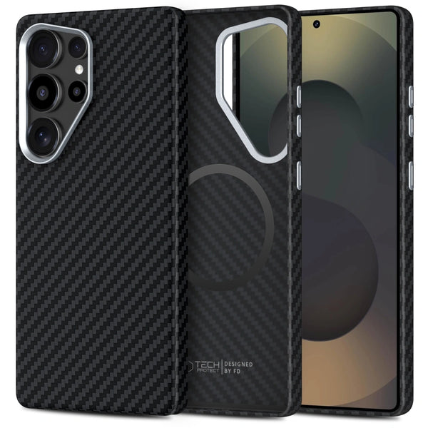 Tech-Protect Samsung Galaxy S25 Ultra - Ion Carbon MagSafe - Σκληρή Θήκη με MagSafe - Black / Silver