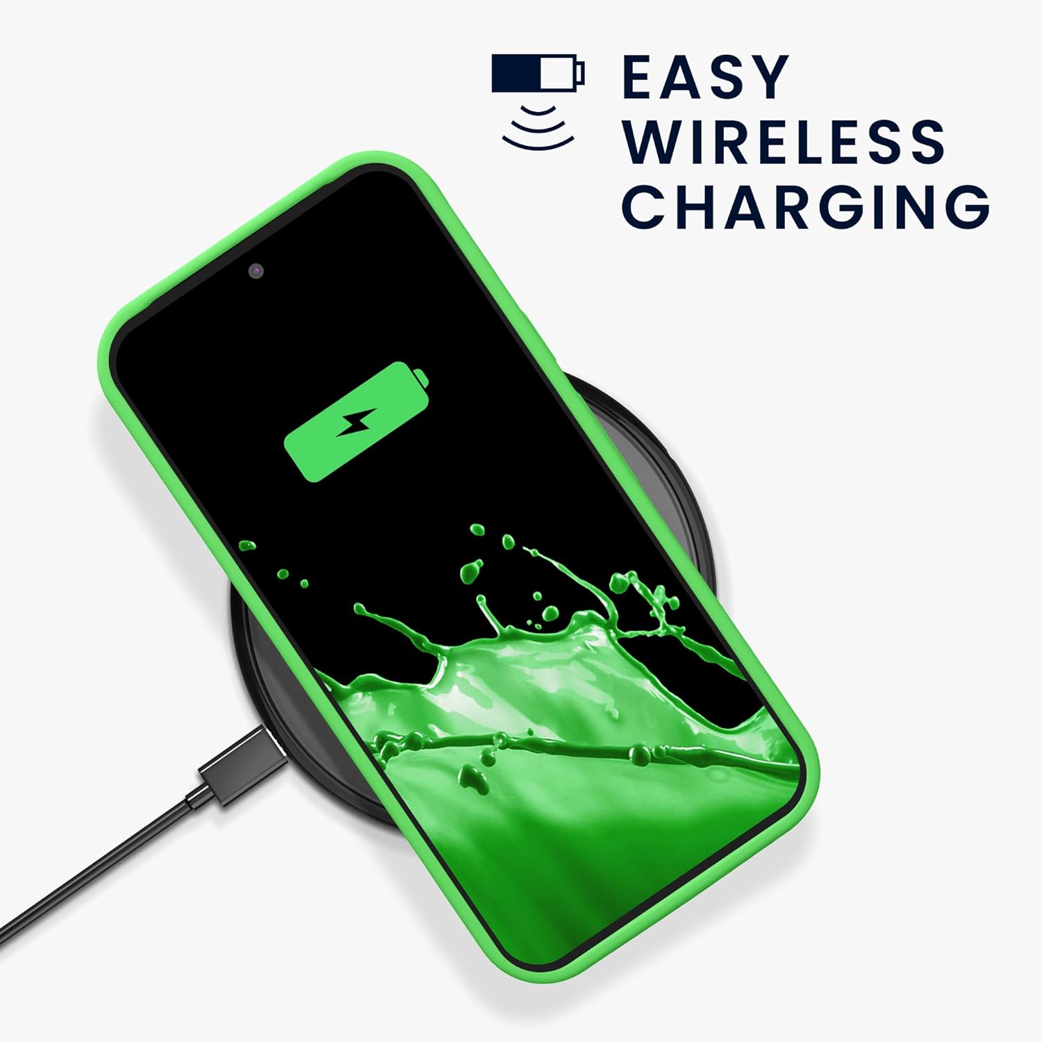 KW iPhone 16 Θήκη Σιλικόνης Rubberized TPU - Lime Green