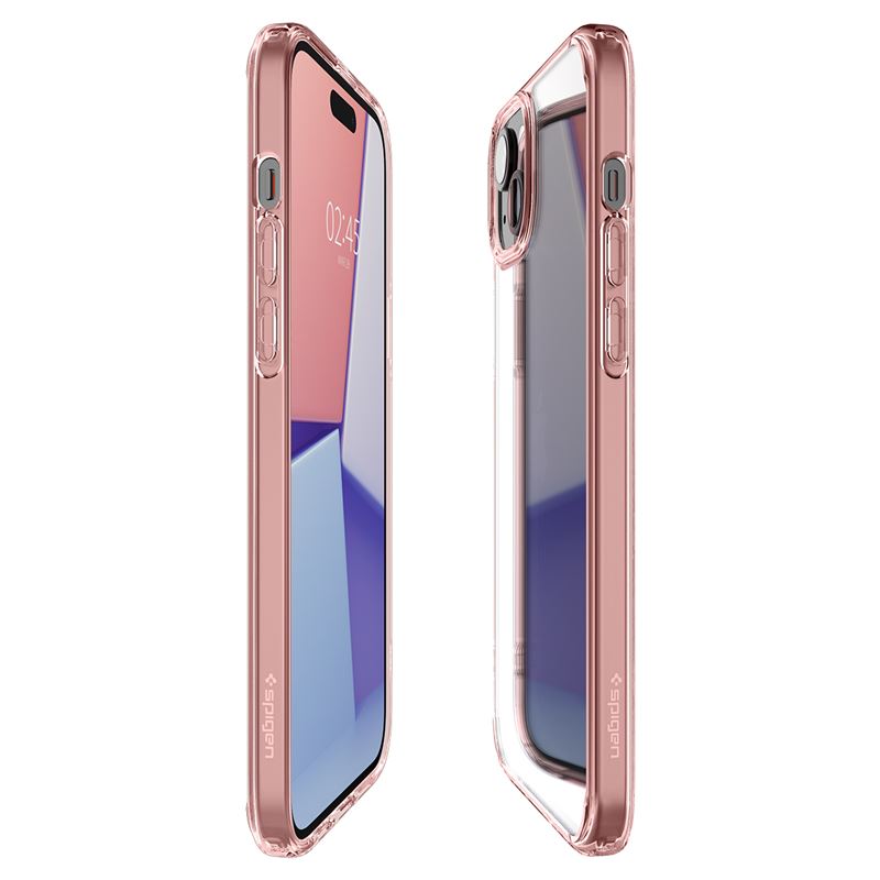Spigen iPhone 15 Ultra Hybrid Σκληρή Θήκη με Πλαίσιο Σιλικόνης - Rose Crystal