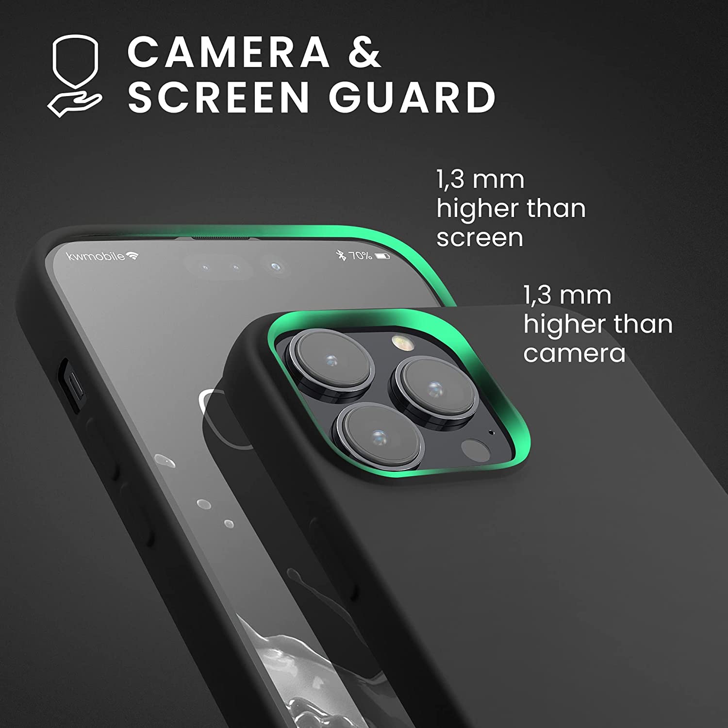 KW iPhone 14 Pro Max Θήκη Σιλικόνης Rubberized TPU - Black Matte - 59082.47