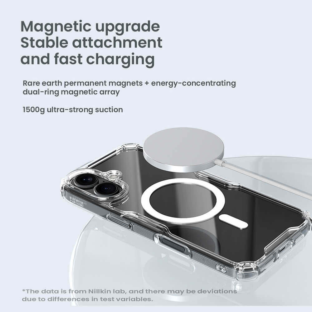 Nillkin iPhone 16 Plus Nature Pro Magnetic - Σκληρή Θήκη με Πλαίσιο Σιλικόνης και MagSafe - Διάφανη