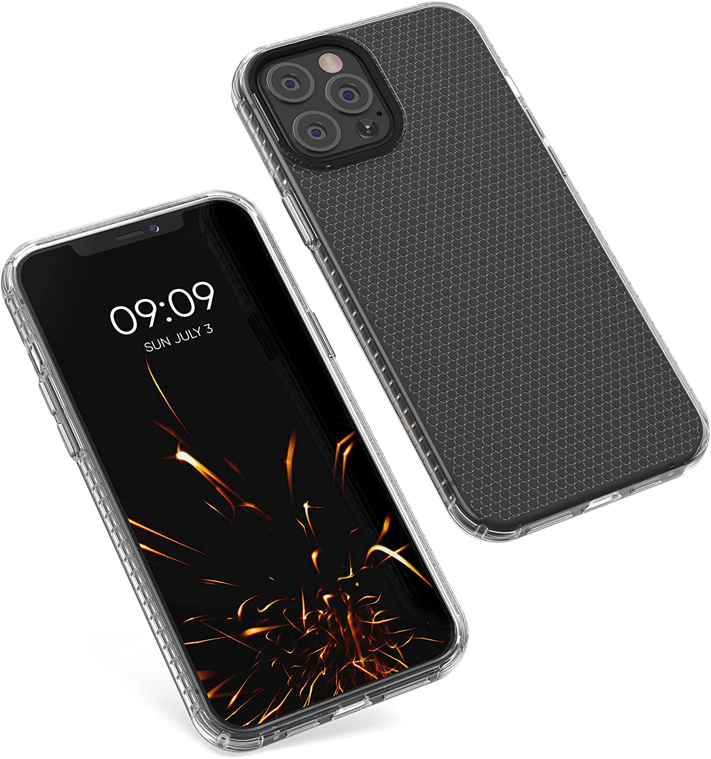 KW iPhone 12 Pro Max Θήκη Σιλικόνης TPU Design Honeycomb - Διάφανη - 55462.03