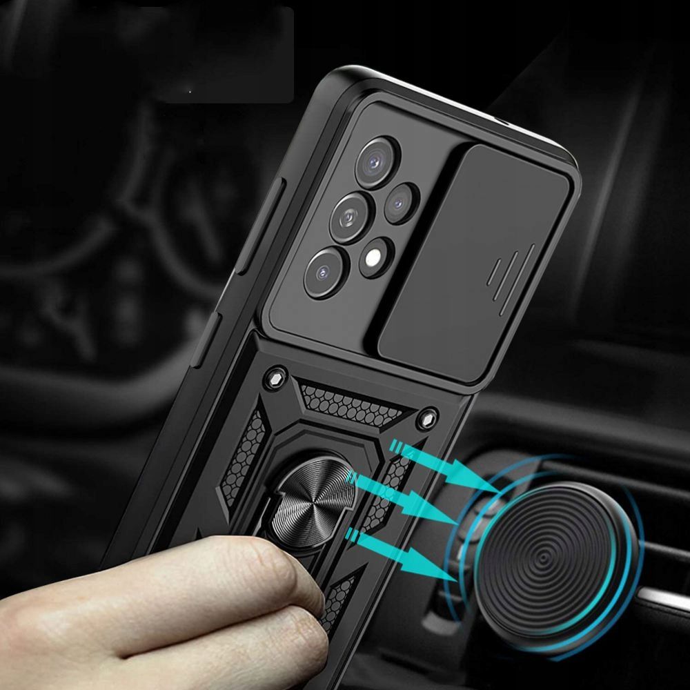 Tech-Protect Samsung Galaxy A23 5G Camshield Pro Σκληρή Θήκη με Πλαίσιο Σιλικόνης και Δαχτυλίδι Συγκράτησης - Black