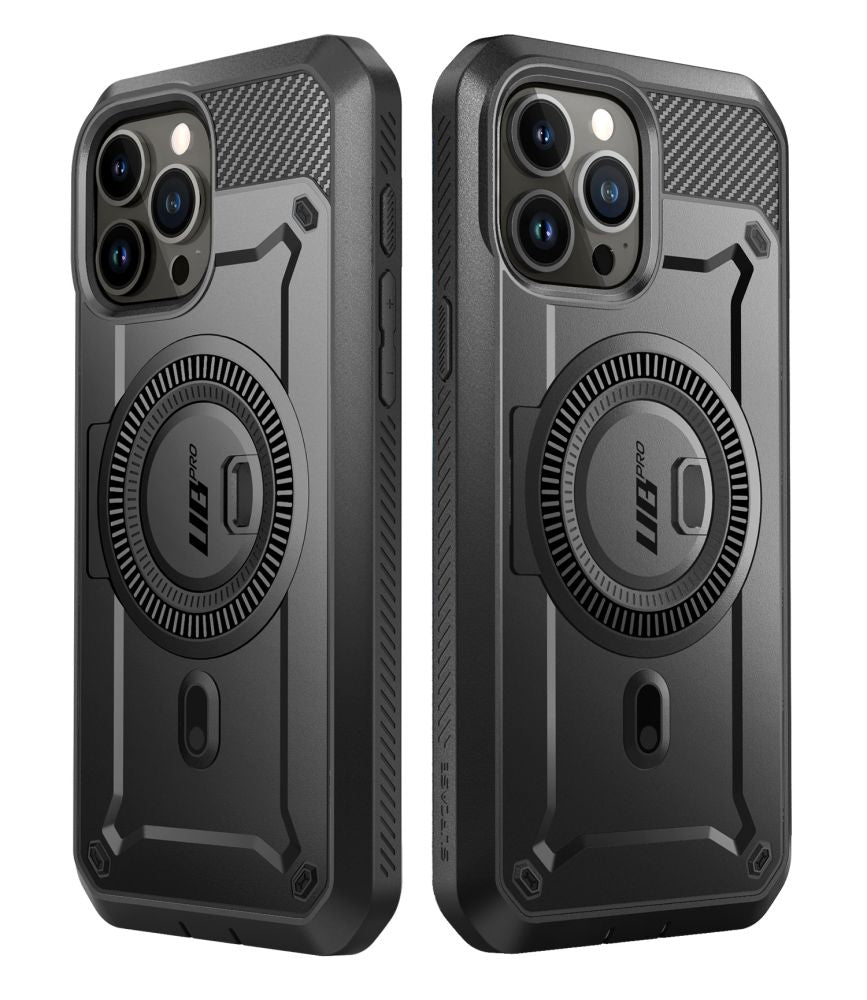 Supcase iPhone 15 Pro UB Pro Mag Σκληρή Θήκη με Προστασία Οθόνης και Stand με Magsafe - Black