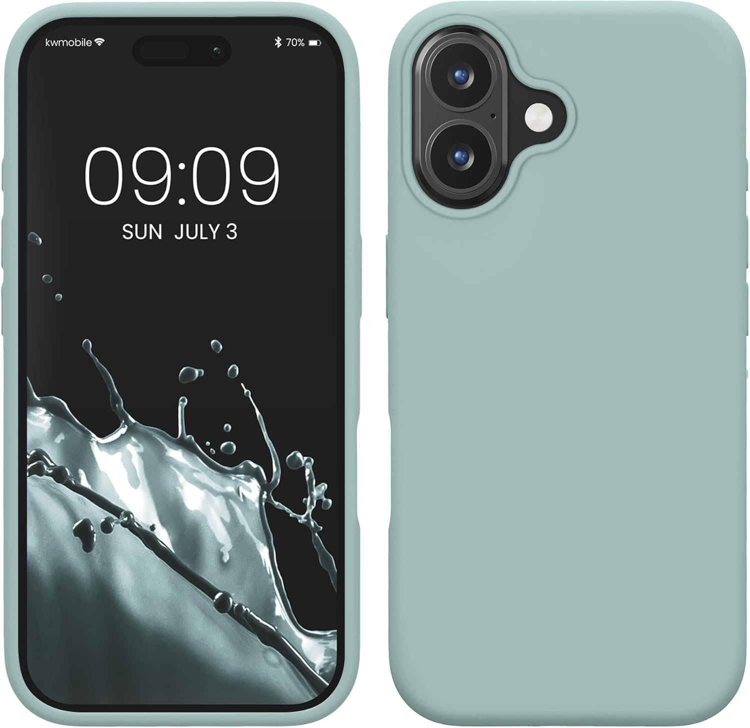 KW iPhone 16 Plus Θήκη Σιλικόνης Rubberized TPU - Mint Green