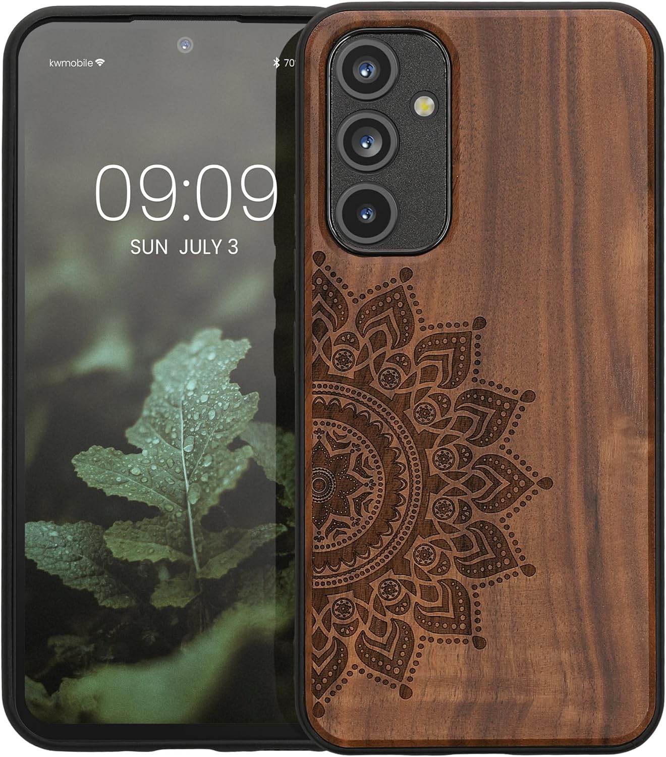 KW Samsung Galaxy A54 5G Θήκη από Φυσικό Ξύλο - Design Rising Sun - Dark Brown - 60799.03