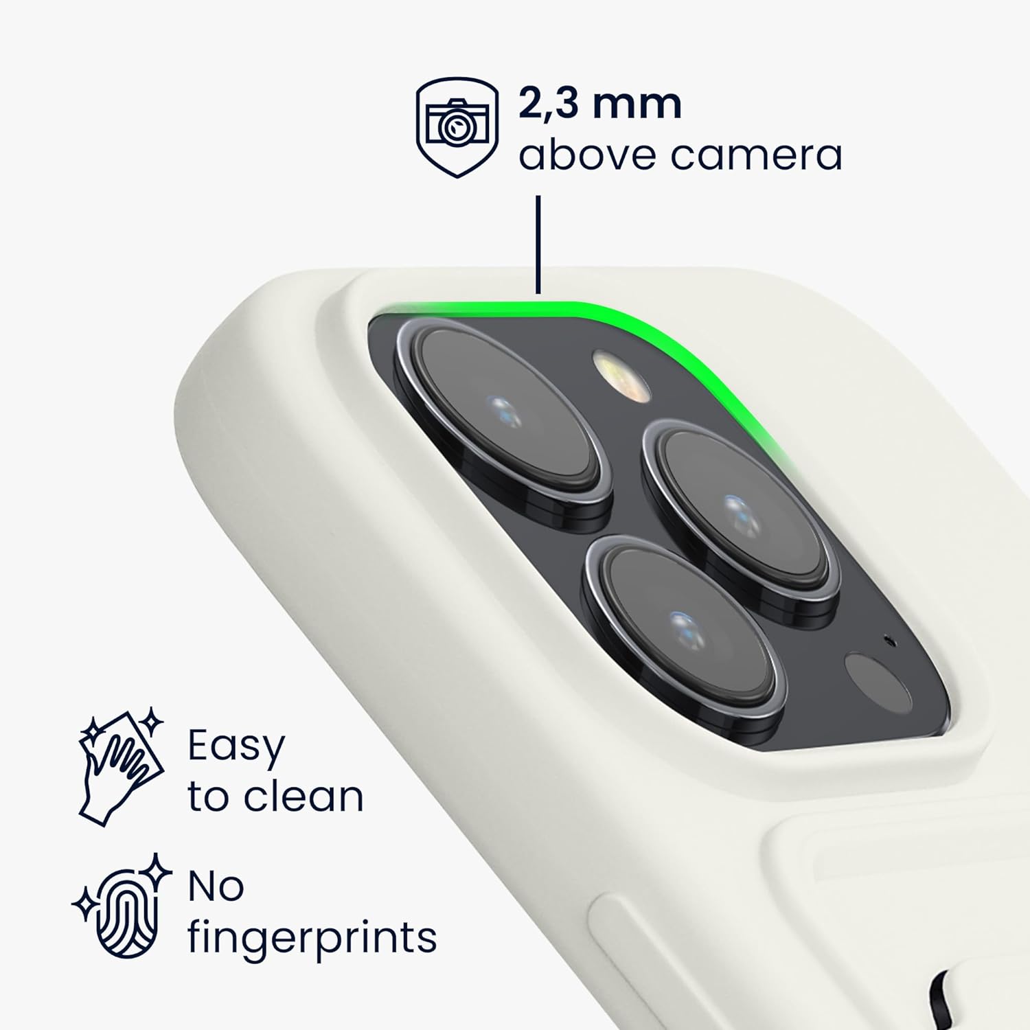 KW iPhone 15 Pro Θήκη Σιλικόνης TPU με Υποδοχή για Κάρτα - White