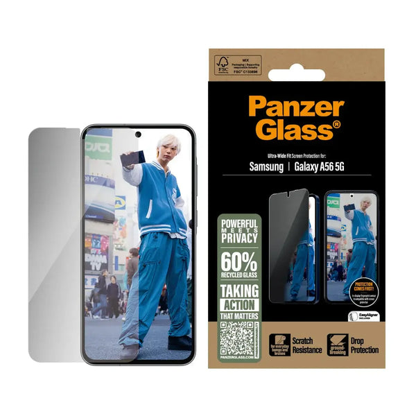 PanzerGlass Samsung Galaxy A56 5G Privacy Ultra-Wide Fit Full Screen Αντιχαρακτικό Γυαλί Οθόνης - Black