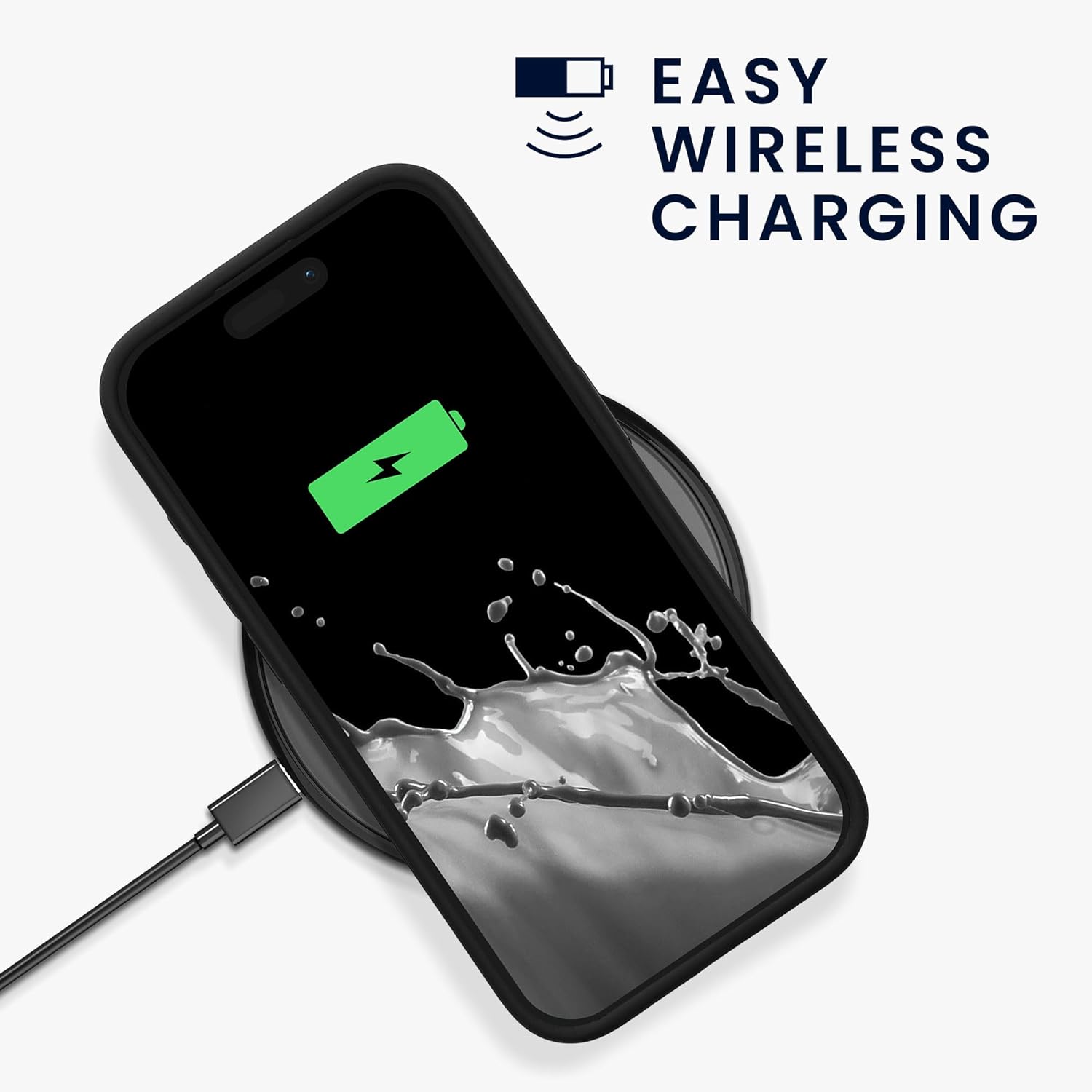 Kalibri iPhone 15 Pro Θήκη Σιλικόνης με MagSafe / Stand - Black