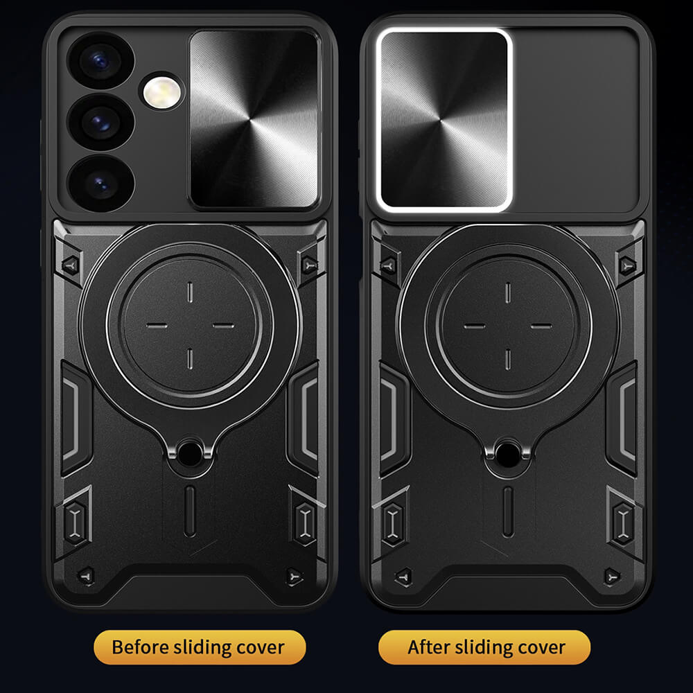 Techsuit Samsung Galaxy A16 4G / A16 5G - CamGuard Pro - Σκληρή Θήκη με Προστασία Καμερών και Δαχτυλίδι Συγκράτησης - Black