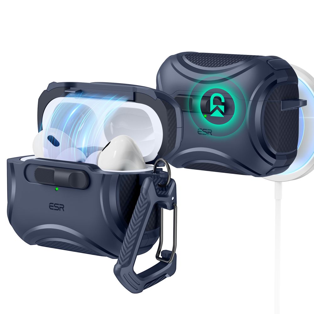 ESR AirPods Pro 1 / 2 Θήκη από Σκληρό Πλαστικό με MagSafe - Cyber Armor Flicklock - Blue