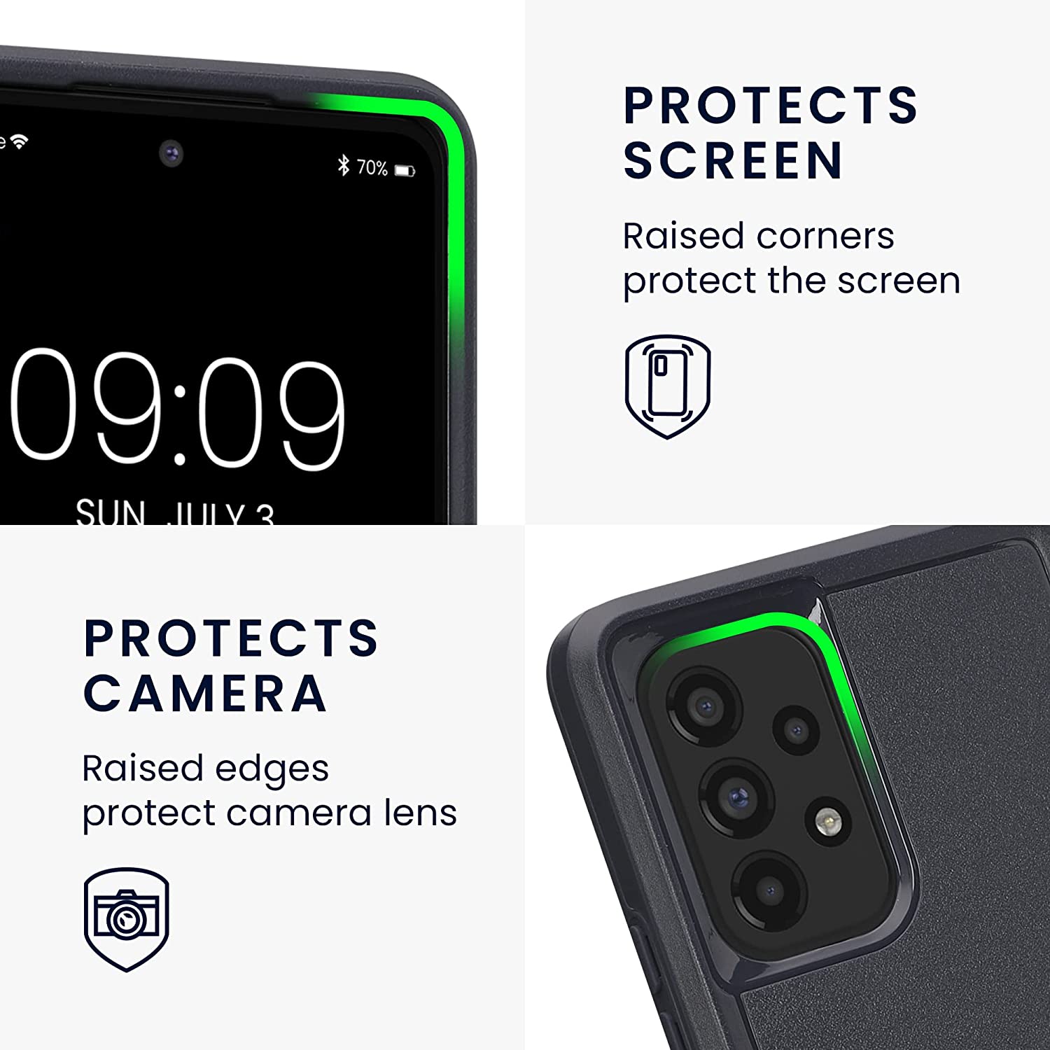 KW Samsung Galaxy A53 5G Shockproof Hybrid Σκληρή Θήκη με Πλαίσιο Σιλικόνης TPU - Dark Blue - 59373.17