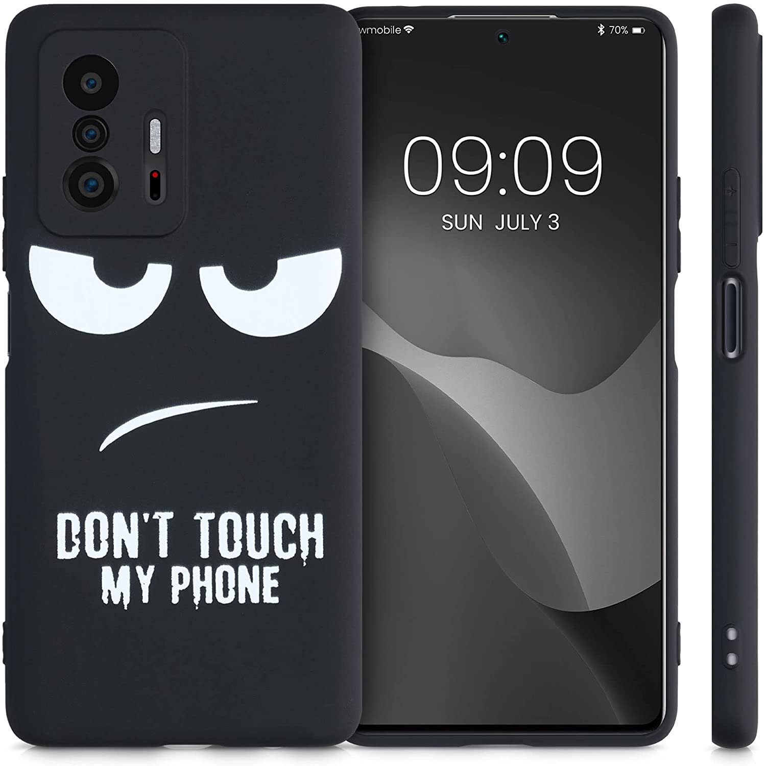 KW Xiaomi 11T / 11T Pro Θήκη Σιλικόνης TPU Design Don't Touch My Phone - Black / White - 57013.01