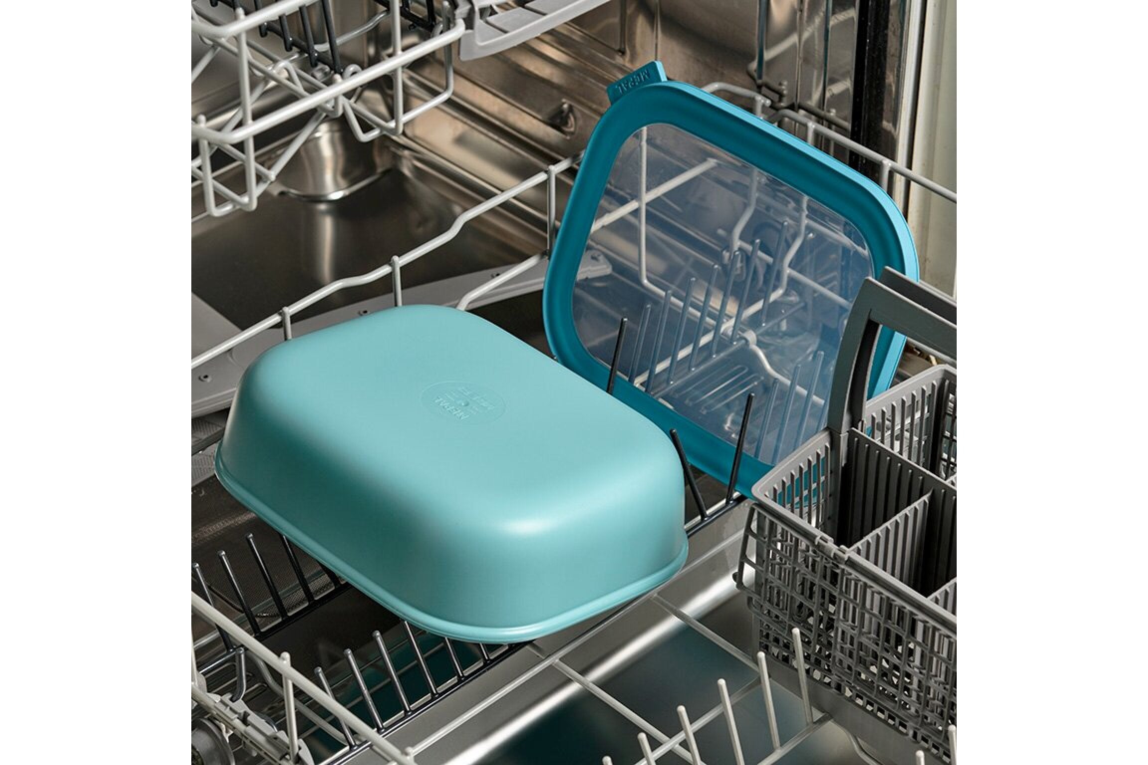 Mepal Cirqula Rectangular Σετ με 3 BPA Free Δοχεία Αποθήκευσης Φαγητού - 750 ml - 1500 ml - 3000 ml - Nordic Green